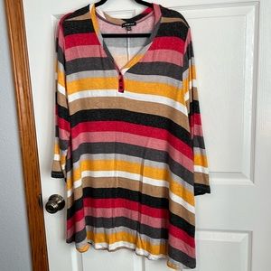 🍀Lane Bryant 26/28 Vneck 3/4 length Trapeze Tee🍀